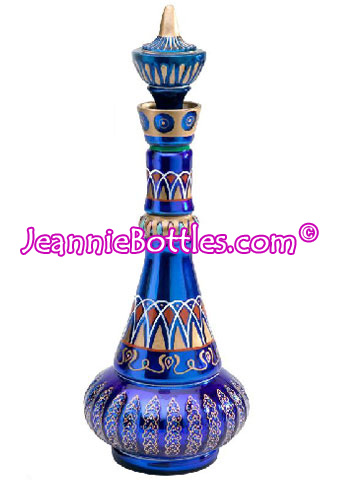 Blue Djinn Mirrored Glass Jeannie Bottle